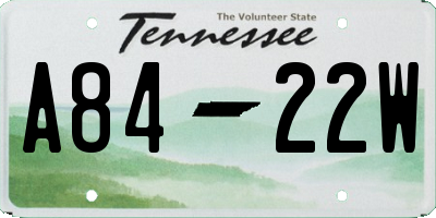 TN license plate A8422W