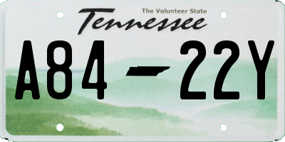 TN license plate A8422Y
