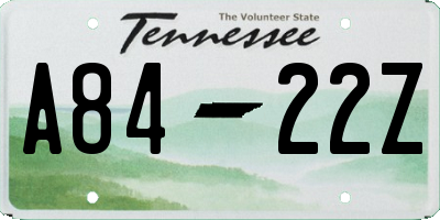 TN license plate A8422Z