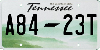 TN license plate A8423T