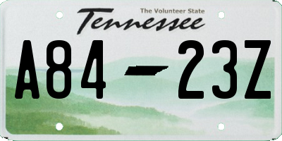 TN license plate A8423Z