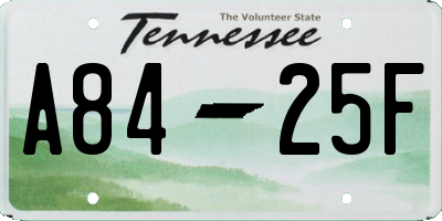 TN license plate A8425F