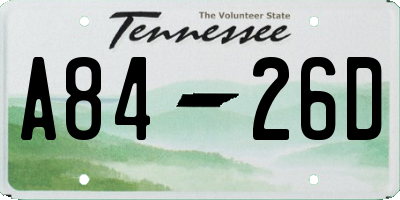 TN license plate A8426D