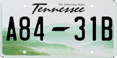 TN license plate A8431B
