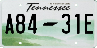 TN license plate A8431E