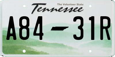 TN license plate A8431R
