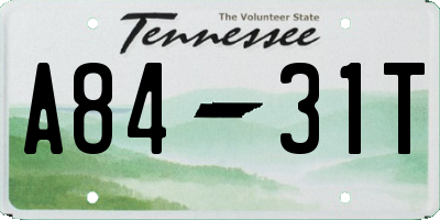 TN license plate A8431T