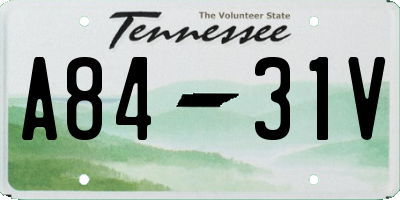 TN license plate A8431V