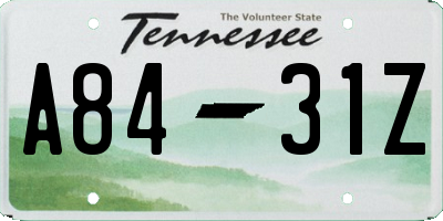 TN license plate A8431Z