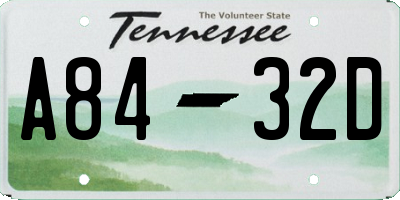 TN license plate A8432D