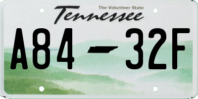 TN license plate A8432F