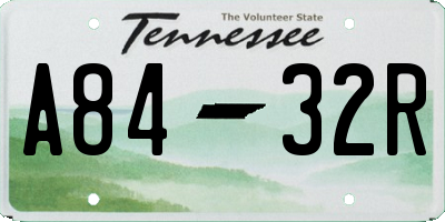 TN license plate A8432R