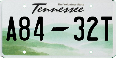 TN license plate A8432T