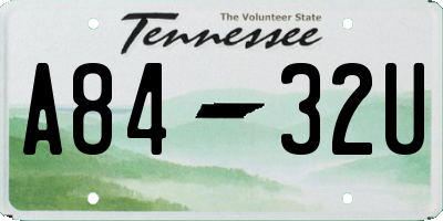 TN license plate A8432U