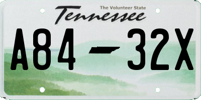 TN license plate A8432X
