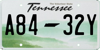 TN license plate A8432Y