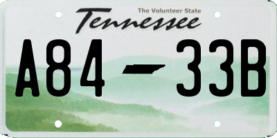 TN license plate A8433B