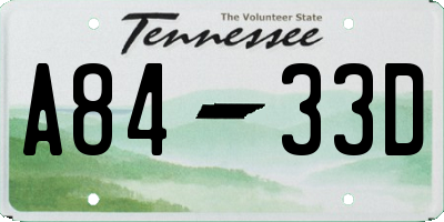 TN license plate A8433D