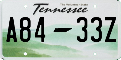 TN license plate A8433Z