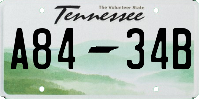 TN license plate A8434B