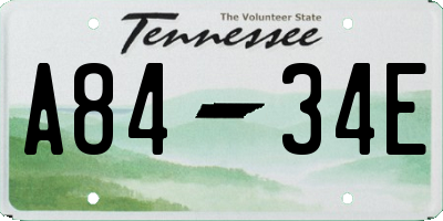 TN license plate A8434E