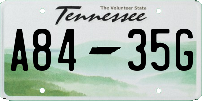 TN license plate A8435G
