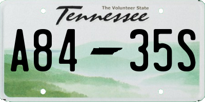 TN license plate A8435S
