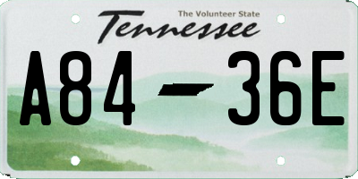 TN license plate A8436E