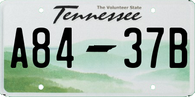 TN license plate A8437B