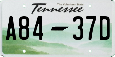 TN license plate A8437D