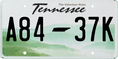TN license plate A8437K