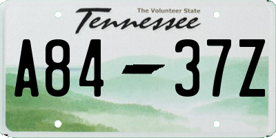 TN license plate A8437Z