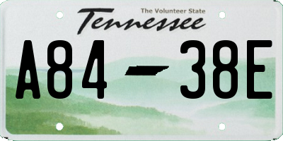 TN license plate A8438E