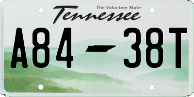 TN license plate A8438T