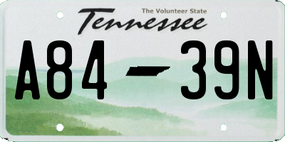 TN license plate A8439N