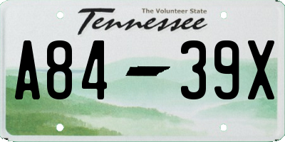 TN license plate A8439X