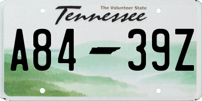 TN license plate A8439Z