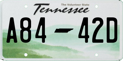 TN license plate A8442D