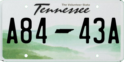 TN license plate A8443A