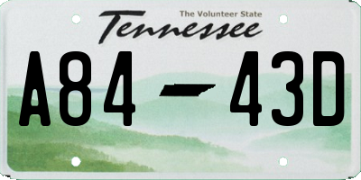 TN license plate A8443D