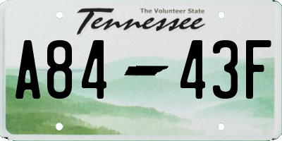 TN license plate A8443F