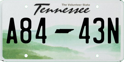 TN license plate A8443N