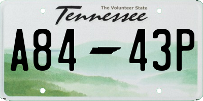 TN license plate A8443P