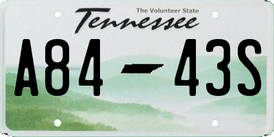 TN license plate A8443S