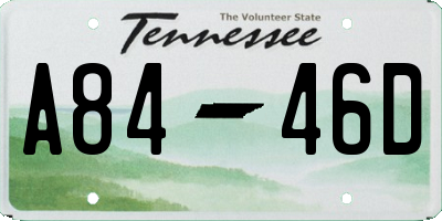 TN license plate A8446D