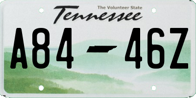 TN license plate A8446Z