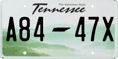 TN license plate A8447X