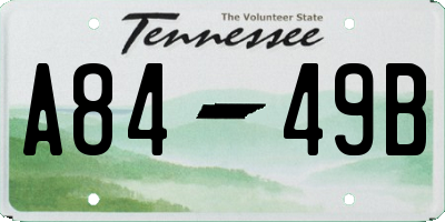 TN license plate A8449B