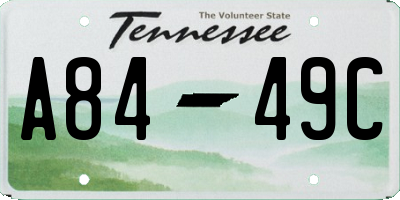 TN license plate A8449C