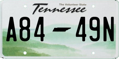 TN license plate A8449N
